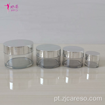 Frasco cosmético para creme facial em PET com tampa UV